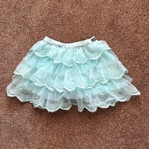 Matilda Jane Skirt Girls 6 Ruffle Tulle Tiers Mint Green Princess Fluffy Layered
